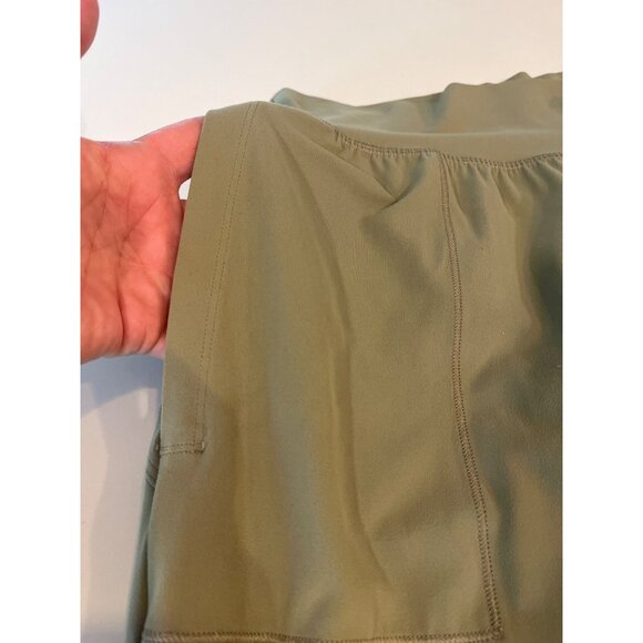 Athleta Salutation Crop Jogger Pants L Green Nylon/Spandex Womens Elastic Waist - Picture 3 of 6